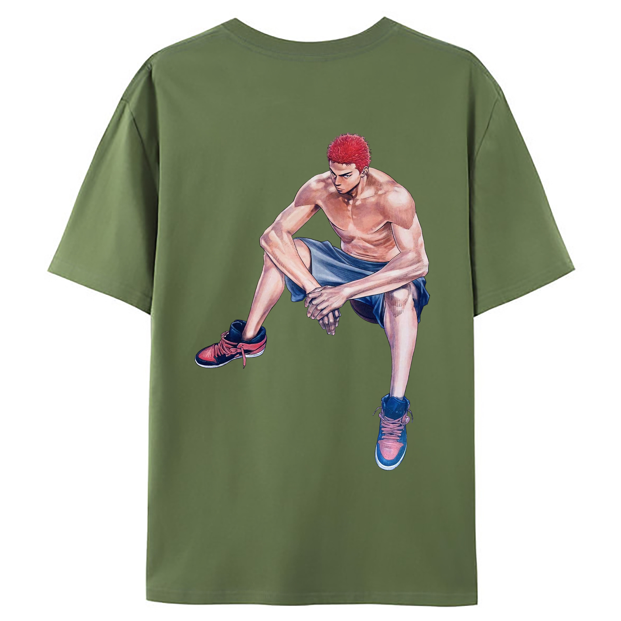 （画像用） SLAM DUNK／スラムダンク 綿100％ メンズ半袖Tシャツ（バックプリント） 通気性
